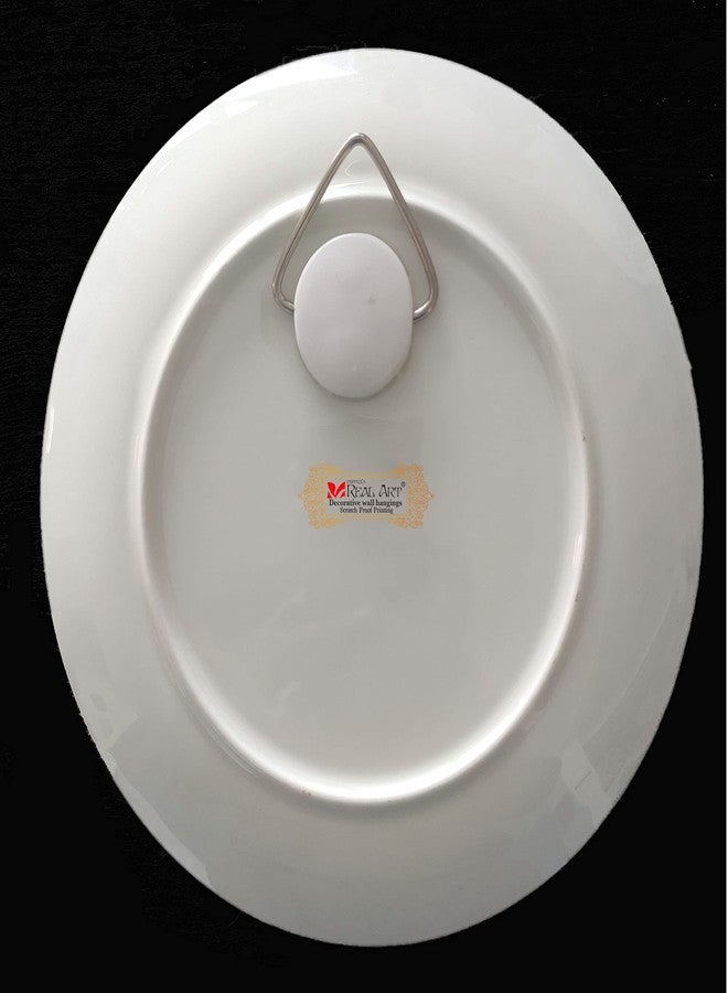 Real Art Wall Hanging Ceramic Plates 10"-1pc Gift packing box Multicolor (Design 3) - Image 2